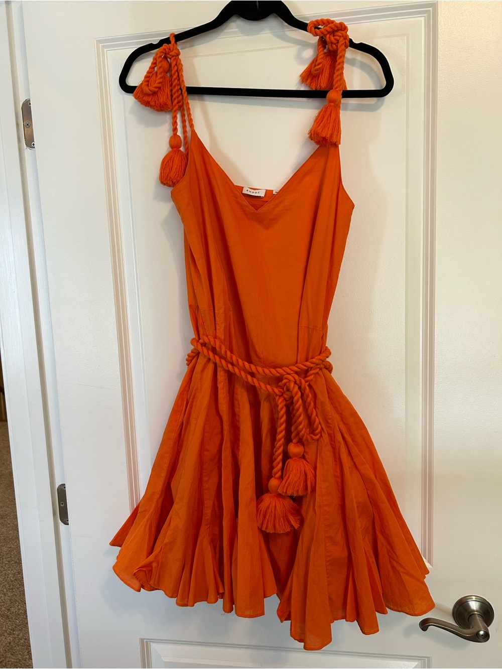 RHODE V-Neck Orange Slip Dress